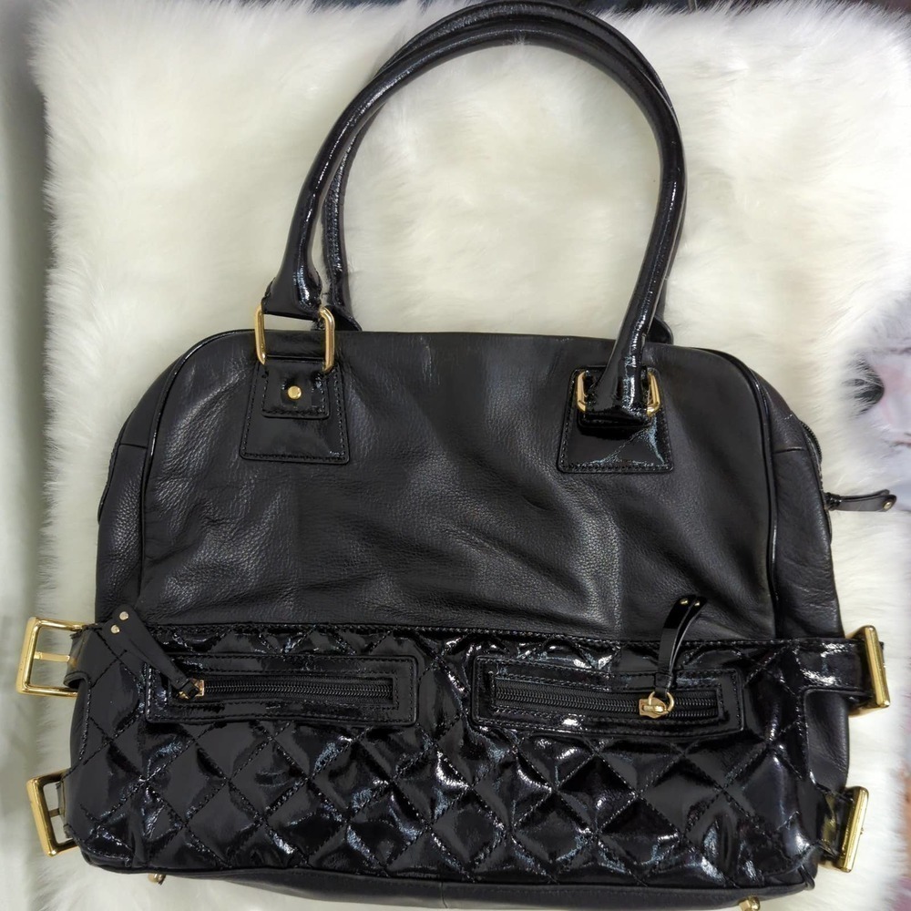 BCBG MAX AZRIA Patent Leather Quilted Purse Black - Picture 6 of 12
